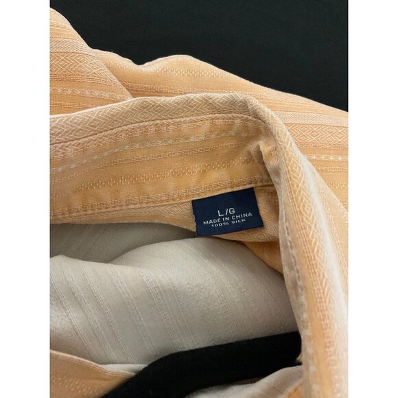 TOMMY BAHAMAS Silk Orange Stripe Button Down Shirt sz. Large - Picture 5 of 5